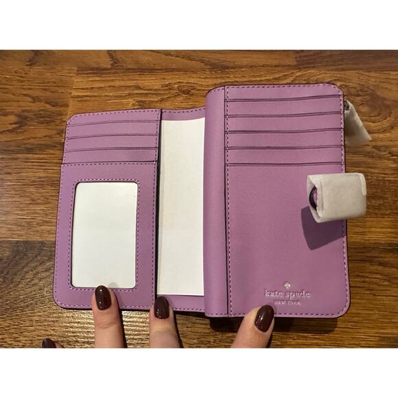 Kate Spade New York Leather Wallet Purple 4x6 NWT Designer Lux Accessories $199 - Picture 3 of 6